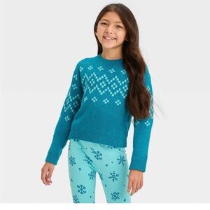 Cat and jack child’s sweater in teal size L super comfy